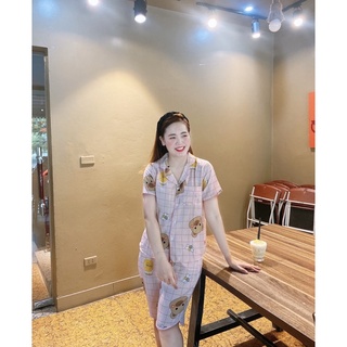 Tiệm nhà Mia- Pyjama lụa thiết kế hồng