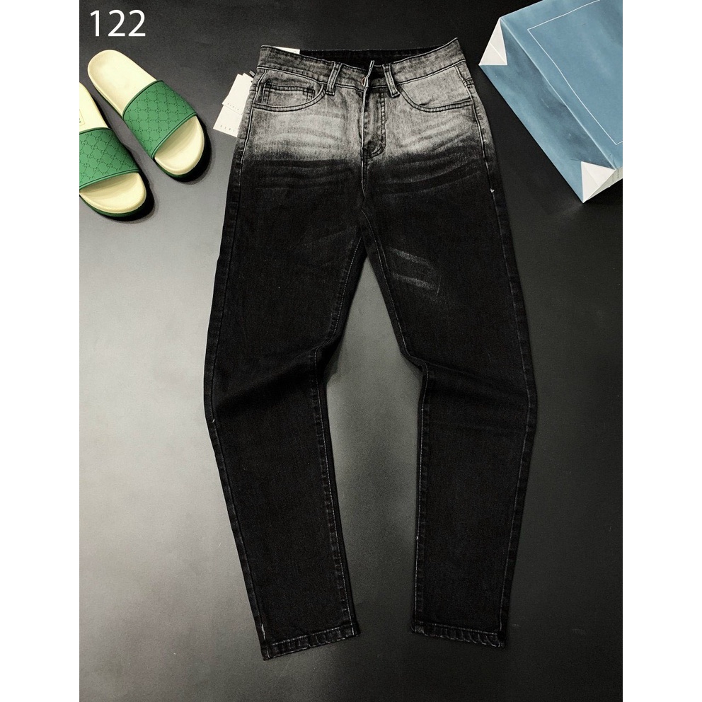 Quần jean nam dài, quần bò nam phối hai màu phong cách cá tính chất co dãn thoải mái hàng y hình [ẢNH THẬT]