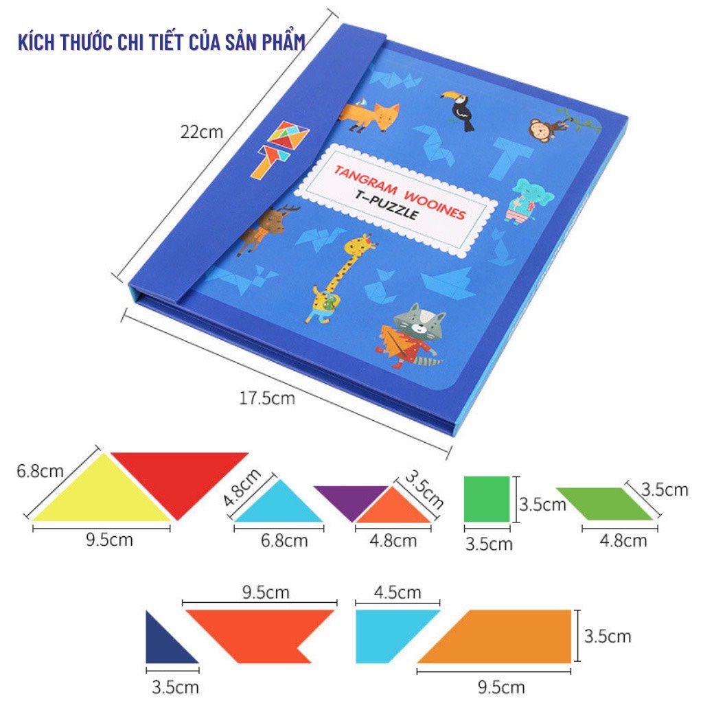 Đồ chơi Tangram nam châm rèn luyện tư duy cho bé kèm hướng dẫn.