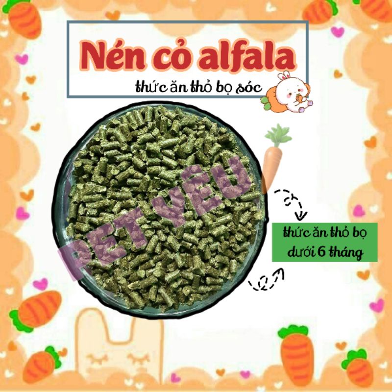 Nén cỏ alfa (alfala) 1KG thức ăn thỏ bọ sóc siêu rẻ an toàn 🦫