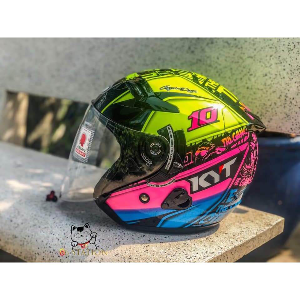 Nón bảo hiểm KYT 3/4 , Mũ bảo hiểm KYT 3/4 Venom Thitipong hàng chính hãng