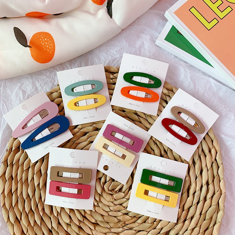 Set 2 kẹp tóc nhiều màu dễ thương cho bé gái