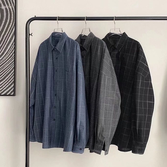 Áo Sơ Mi Nam Caro Dài Tay Phong Cách Retro Cho Cặp Đôi áo sơ mi nam caro dài tay áo sơ mi nhung tăm nữ áo sơ mi nữ form rộng