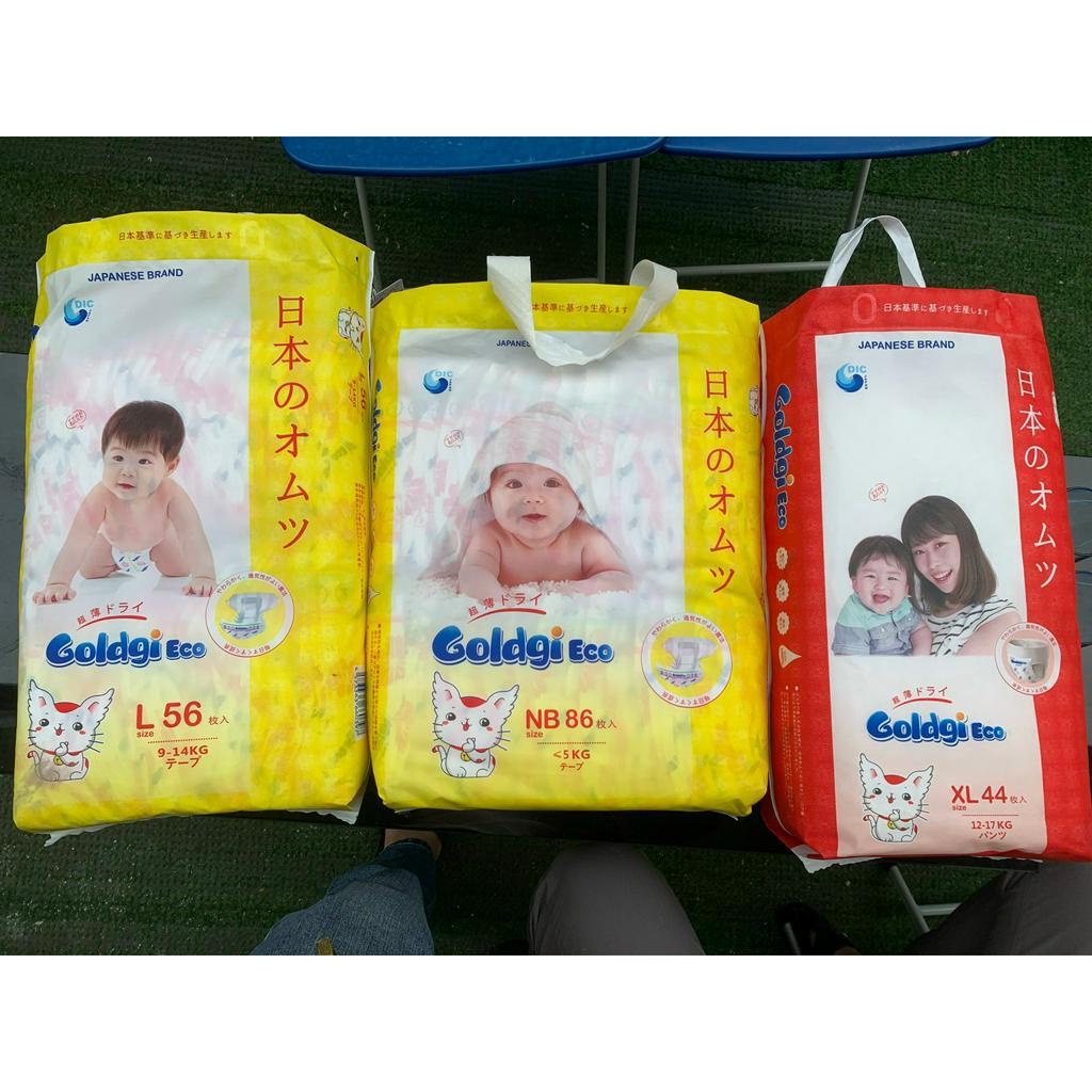 Bỉm Goldgi Nhật Tã Dán/Quần NB92/S84/M66/L56 - M60/L48/XL44/XXL32