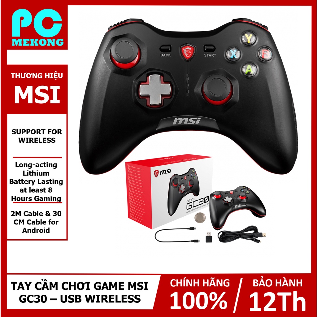 Tay cầm chơi Game MSI GC30 - Hàng chính hãng 100%