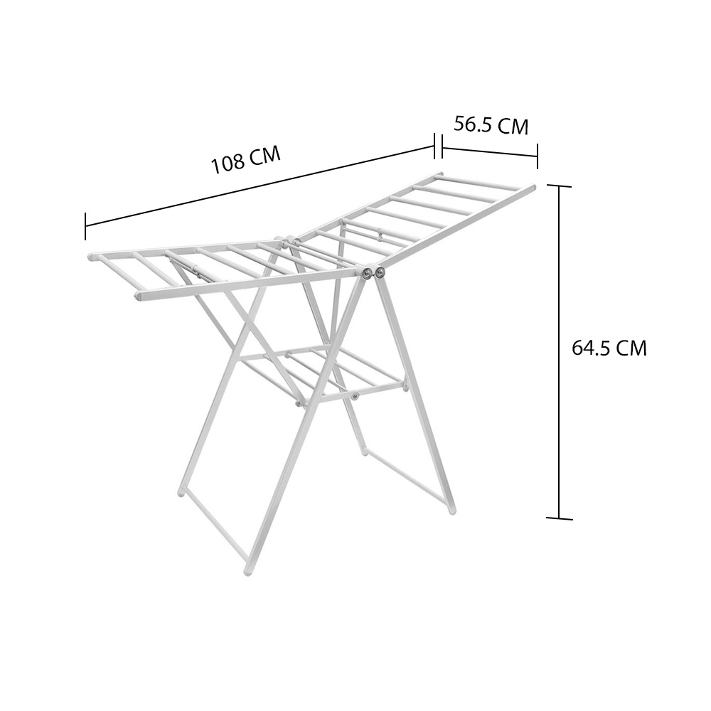 HomeBase PLIM Sào phơi Thanh treo khăn tắm bằng nhôm có thể gấp gọn 147x61x95.5cm