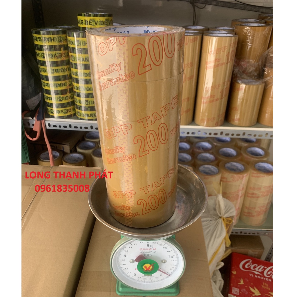 Băng keo nguyên cây trong/đục 200ya 1kg8 đủ