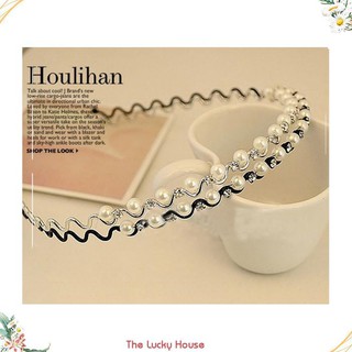 Bờm lượn sóng đính đá và hạt dễ thương BN107