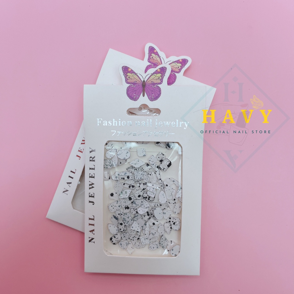 Đá Nail Chân Bằng Mix Mẫu 100 Viên - Đá Khối Gắn Móng  Chân Bằng Siêu Sáng Siêu Bền