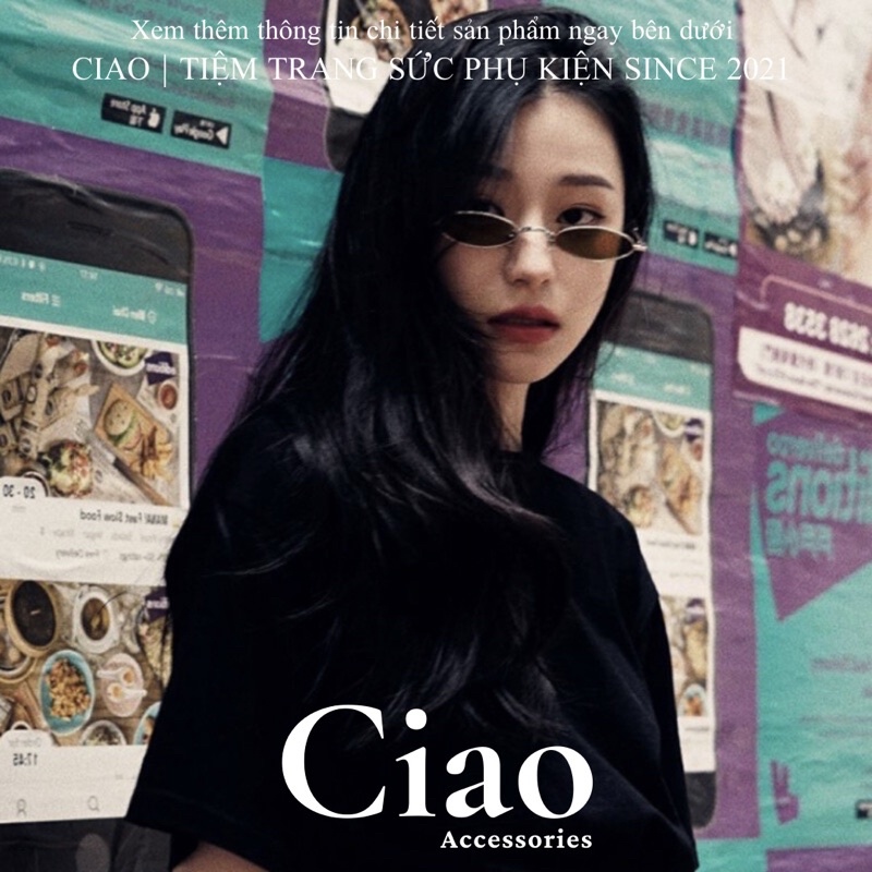 [HOẢ TỐC 1H] Kính mắt/ Kính thời trang thiết kế bản oval kim loại mã 11 phong cách trendy Ciao accessories