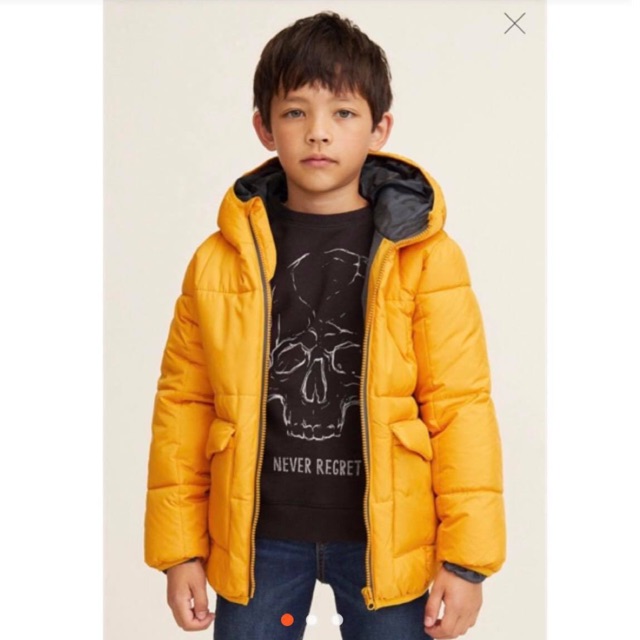 Áo Phao Bé Trai Basic Vàng