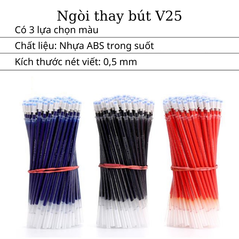 Bút Bi Gel Thay Ngòi V25 Có 3 Màu Lựa Chọn Mực Khô Nhanh Không Nhoè VTLSHOP
