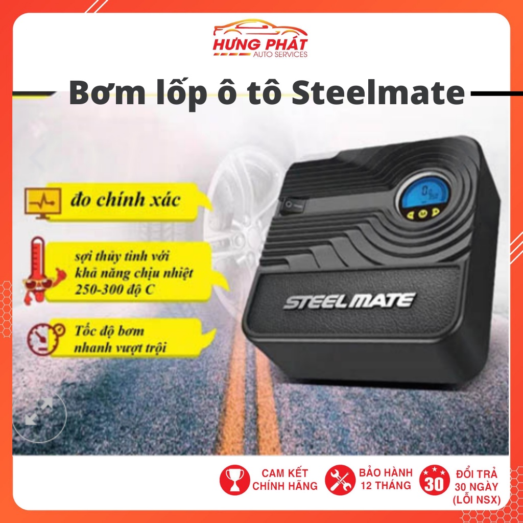 Bơm Lốp Ô Tô STEELMATE C03 Bảo Hành 6 Tháng – Bơm Xe Ô Tô, Xe Máy Tự Động Ngắt, Siêu Nhỏ Gọn Và Tiện
