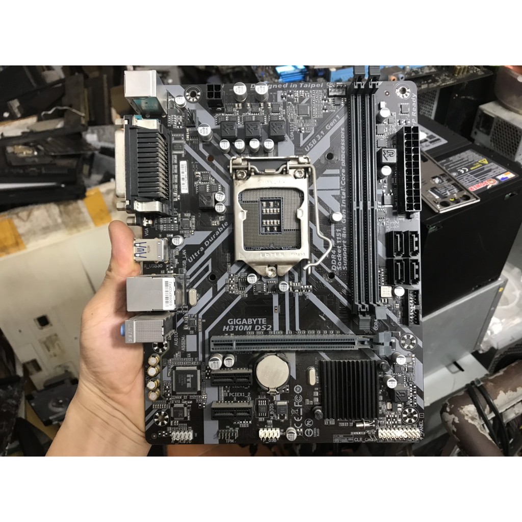 bo mạch chủ máy tính Giga H310M DS2 2 khe ram ddr4 socket 1151 v2 mainboard Main PC GigaByte H310 rev 1.0 12 2021,e5300