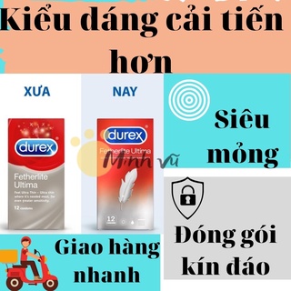 [ Có video ảnh thật ] Bao cao su Durex Fetherlite Ultima siêu mỏng hộp 12 chiếc bcs