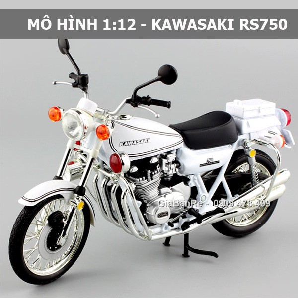 XE MÔ HÌNH TỈ LỆ 1:12 - KAWASAKI 1973 750RS POLICE -  JOYCITY - TRẮNG - 8688