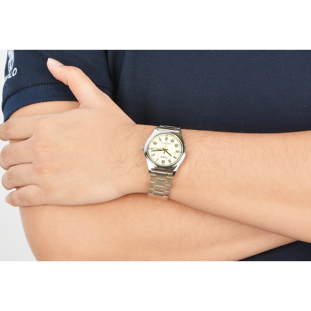 Đồng hồ nam CASIO chính hãng MTP-V006, dây kim loại