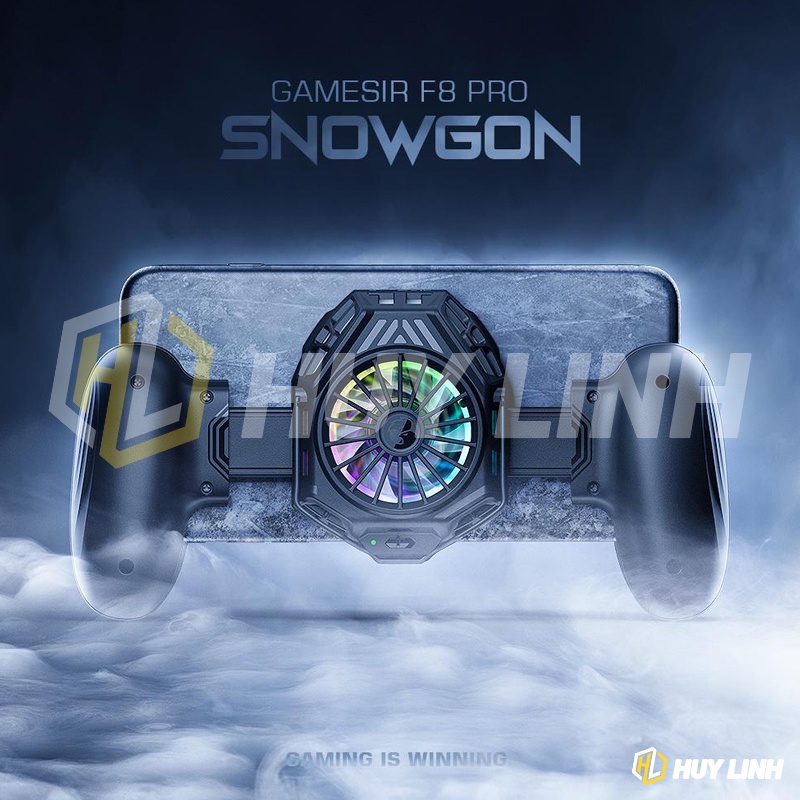 GameSir F8 Pro Snowgon Mobile Cooling Grip - Sò lạnh kiêm báng, giá đỡ chơi game điện thoại có sẵn Joy