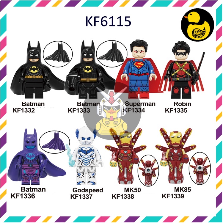 KF6115  Mô Hình Siêu Anh Hùng Người Dơi Batman Ironman MK50 MK85 Superman Robin White Red Death