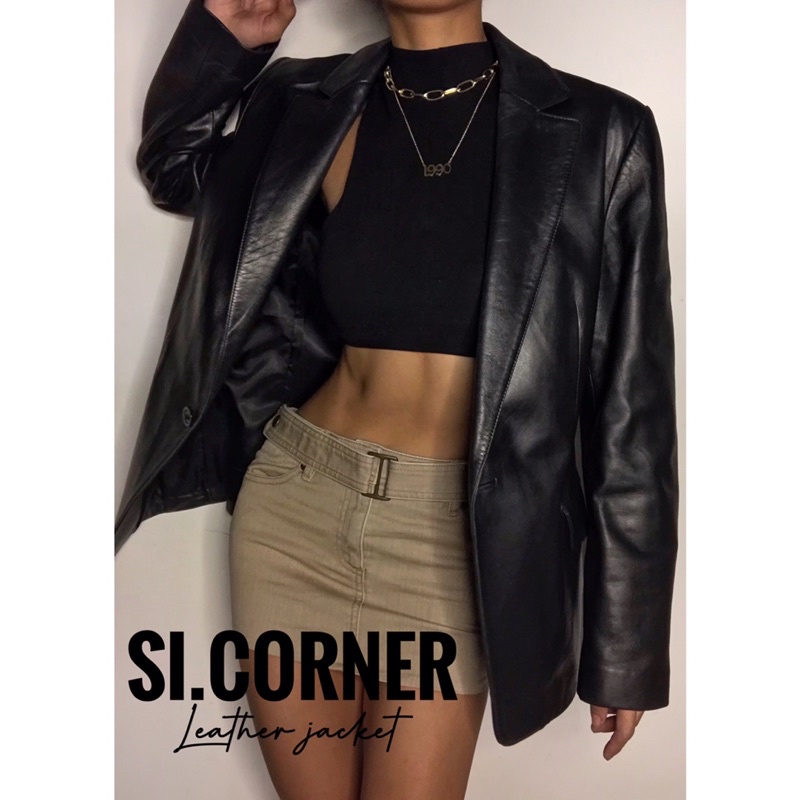 𝗟𝗘𝗔𝗧𝗛𝗘𝗥 𝗝𝗔𝗖𝗞𝗘𝗧 Áo khoác vest , blazer da thật 2hand