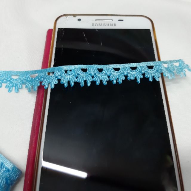 Dây ren viền màu xanh biển khổ 1.5cm