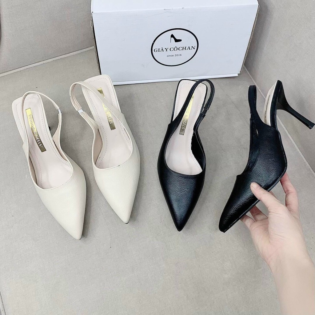 ẢNH THẬT GIÀY CAO GÓT NỮ TRƠN MŨI NHỌN GÓT ĐŨA CAO 7P