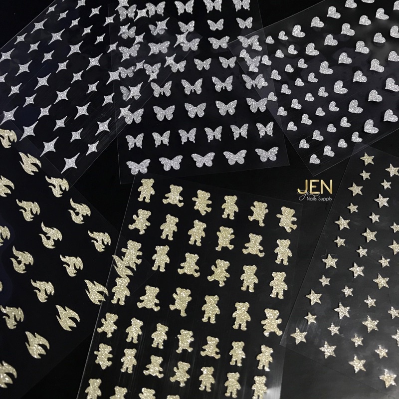 Sticker dán móng Flash nail bạc và vàng