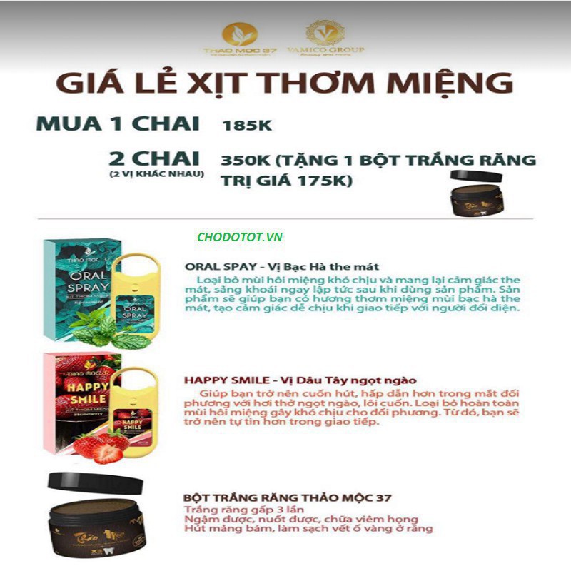 [Thảo Mộc 37] Xịt Thơm Miệng HAPPY SMILE Coffee-Chocolate, Giúp Hơi Thở Thơm Mát, Tự Tin Trong Công Việc và Cuộc Sống