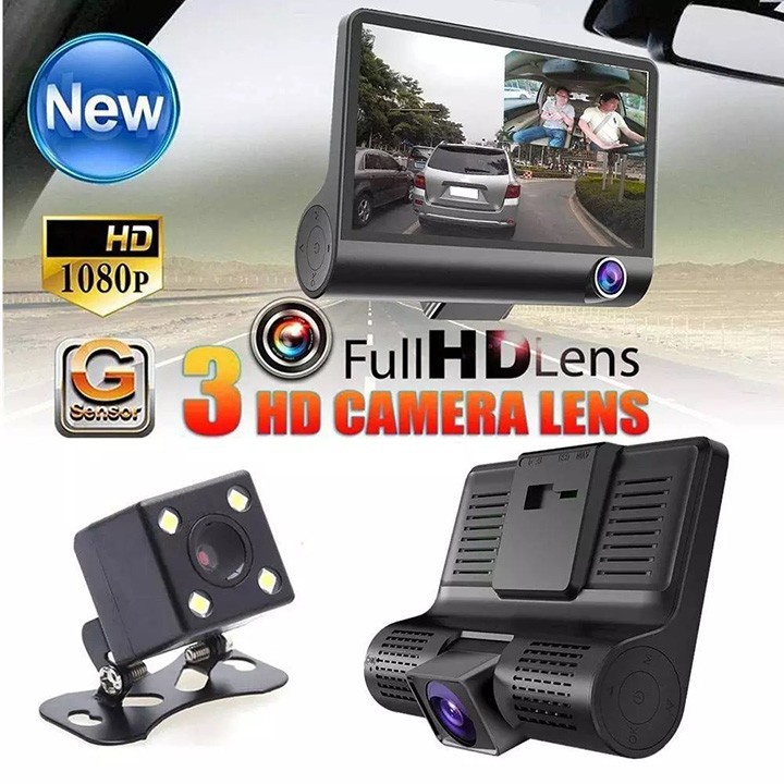 Camera hành trình ô tô 3 mắt camera, màn hình 4 inh full HD, ghi hình đa chiều, camera sau chống nước, có tiếng việt | BigBuy360 - bigbuy360.vn