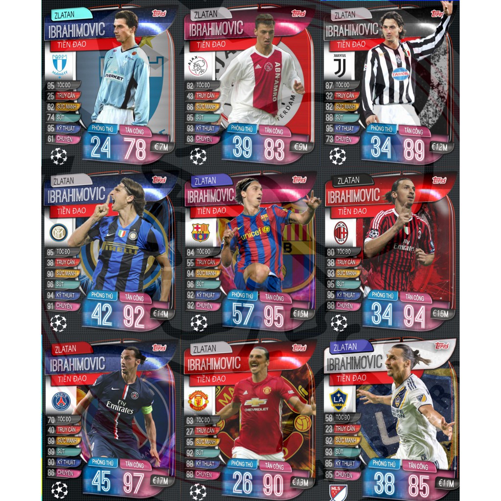 Thẻ Match Attax huyền thoại Zlatan Ibrahimovic