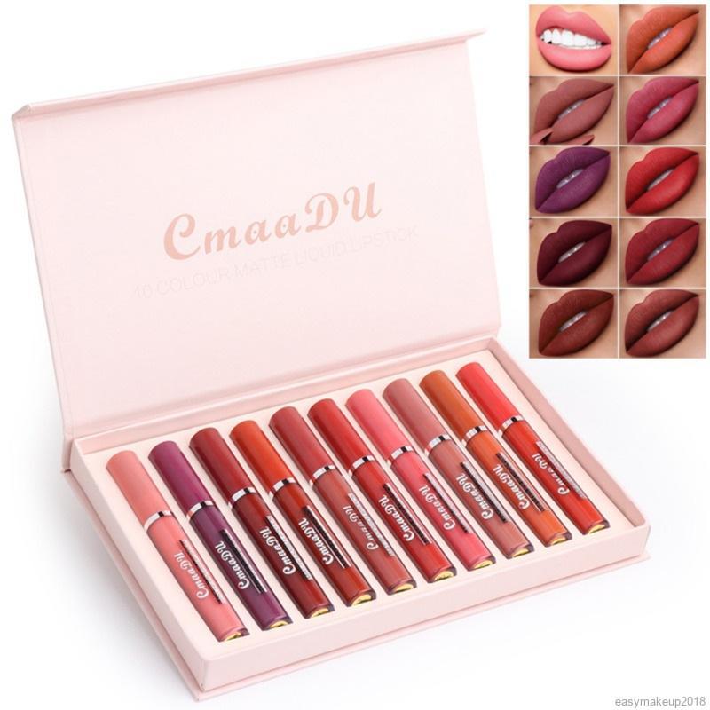 [Hàng mới về] Bộ 10 son kem lì CmaaDU lâu trôi chống thấm nước | BigBuy360 - bigbuy360.vn