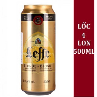 Lốc 4 lon Bia Leffe Blonde 6.6% (500mlx4)