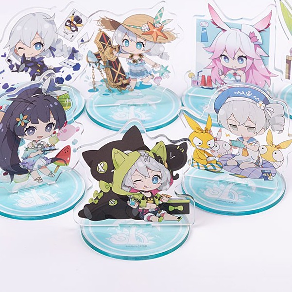 Mô hình Acrylic Standee Valkyrie Ký Ức Mùa Hè Chibi Honkai Impact 3