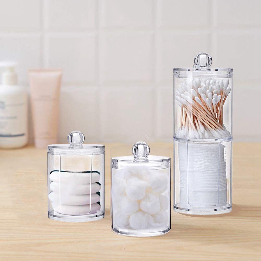 Hộp Đựng Tăm Bông/Bông Tẩy Trang Bằng Nhựa Acrylic Trong Suốt Chống Bụi Đa Năng