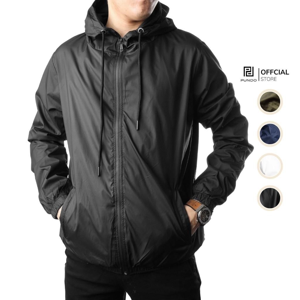 Áo khoác dù nam 2 lớp chống nắng nước có túi trong PUNDO màu basic thời trang dễ phối AKPD09