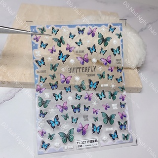 Sticker nail lụa bướm 5D LADURA