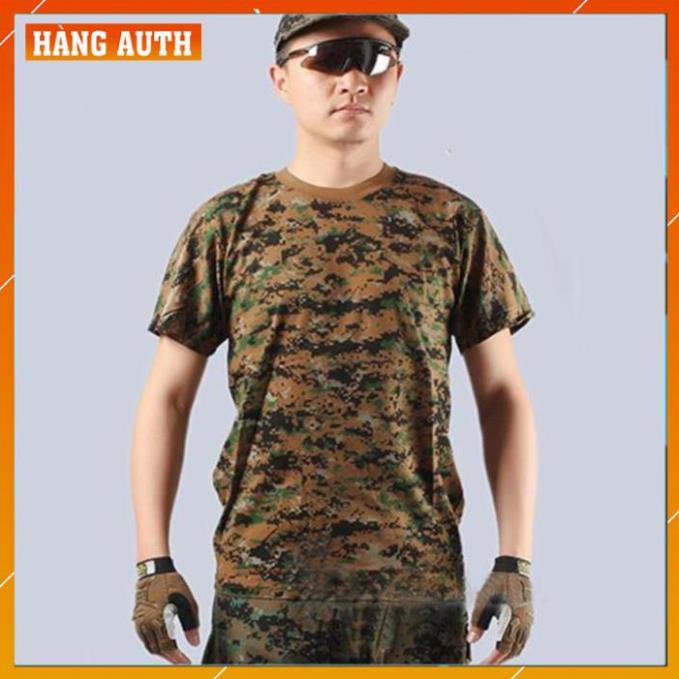 Áo Thun Nam Rằn Ri Lính Mỹ - Áo Phông Nam cotton Quân Đội