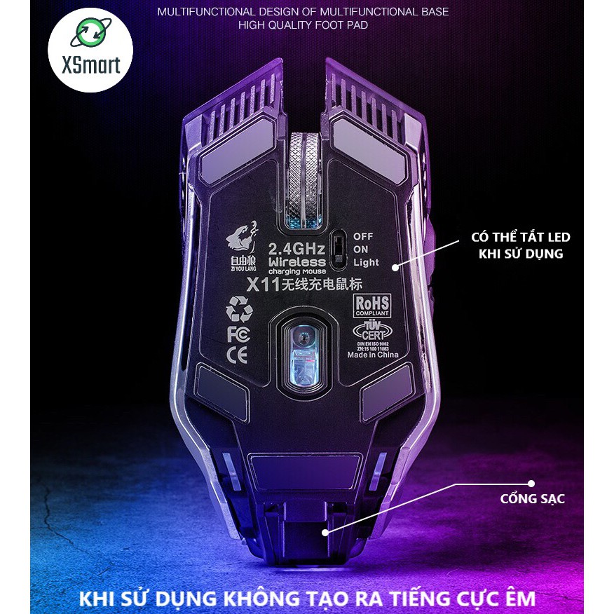 Chuột Không Dây GAMING FREE Wolf X11 Wireless 2.4GHz Bản cao cấp, Pin sạc, Dùng Cho Máy Tính, Laptop, PC, Tivi | WebRaoVat - webraovat.net.vn