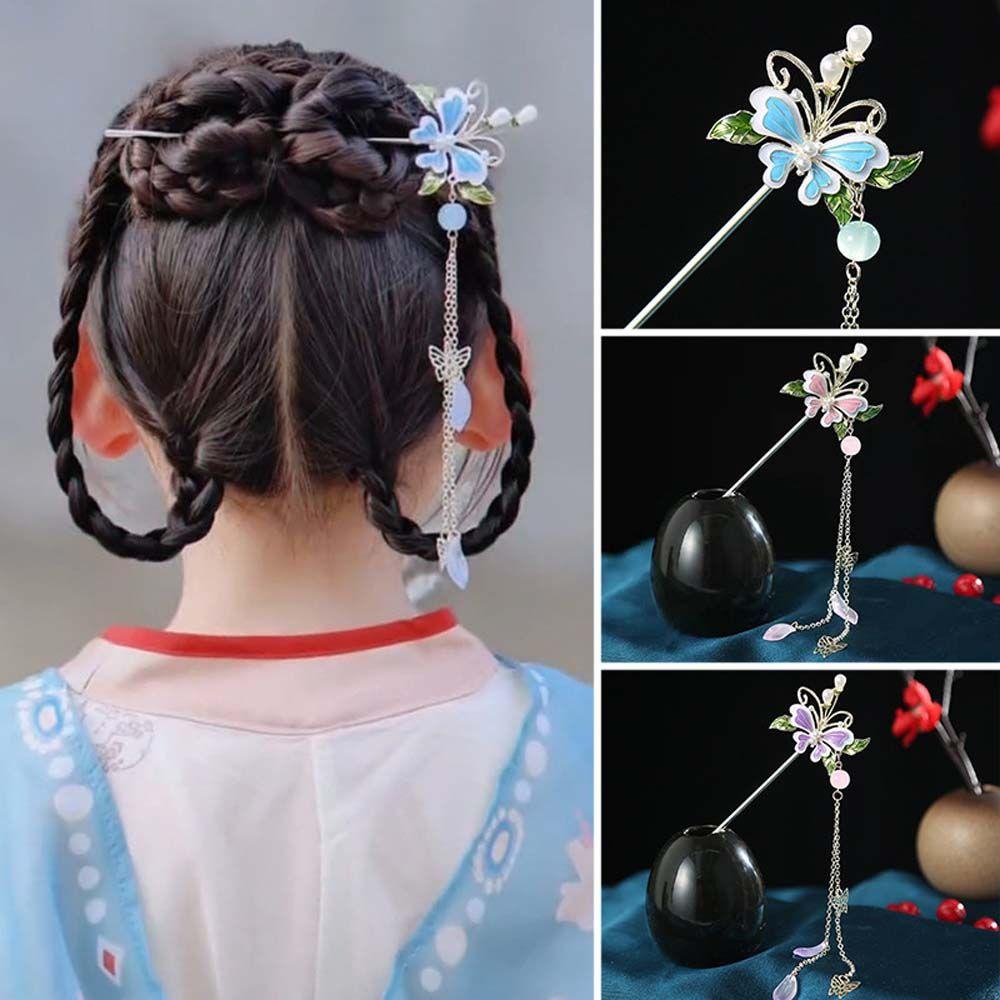 Trâm Cài Tóc Hình Hoa Và Bướm Phong Cách Trung Hoa Cổ Điển Cho Nữ