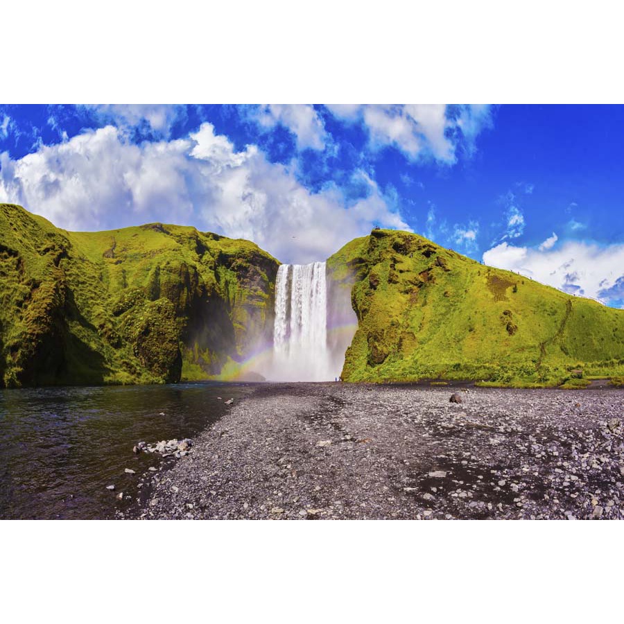 Tranh dán tường 3D cảnh thác nước hùng vỹ khiến bất kỳ du khách nhìn cũng phải trầm trồ kinh ngạc