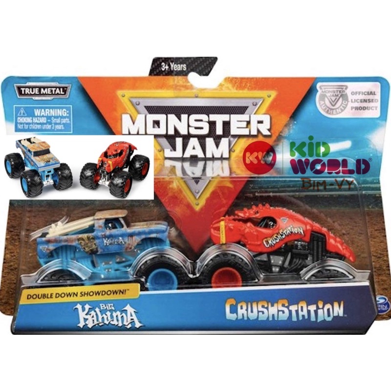 Xe mô hình Monster Jam Pack 2 Big Kahuna &amp; Crushstation 20116867.