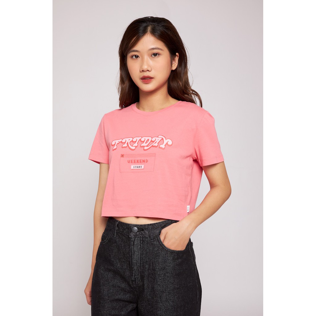 Áo Thun Croptop Nữ BOO Dáng Rộng 100%Cotton In Hình Cá Tính