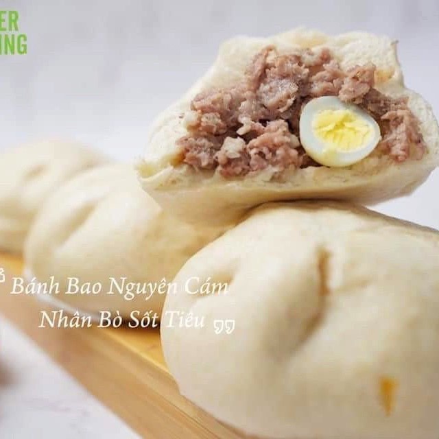 Bánh bao tươi nguyên cám Baker Baking mix vị không chất bảo quản set 4 bánh