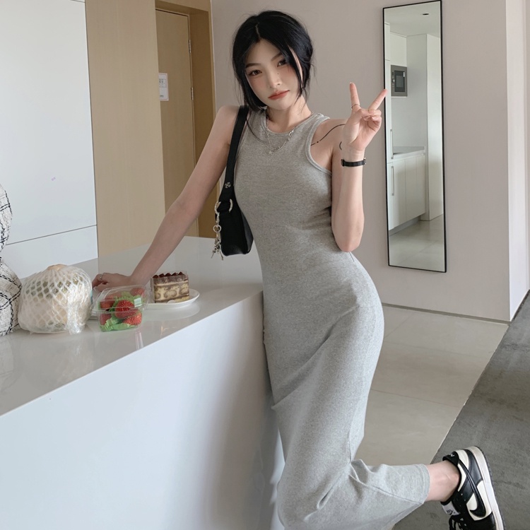 Đầm Dài Không Tay Ôm Dáng Phong Cách Hàn Quốc Gợi Cảm Thời Trang Mùa Hè Dành Cho Nữ