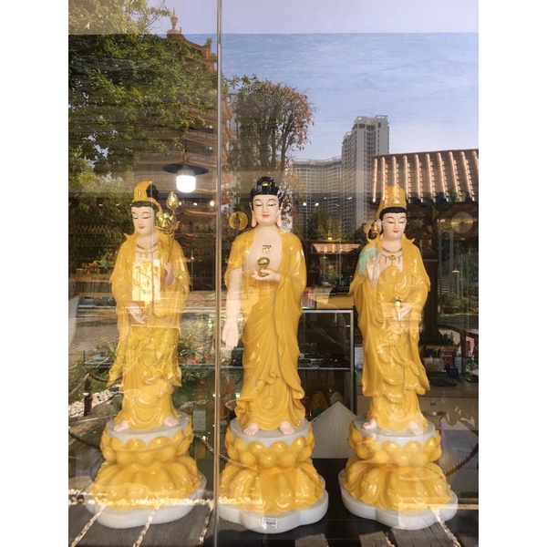 Bộ 03 tượng Tây Phương Tam Thánh 85cm chưa có Hào Quang