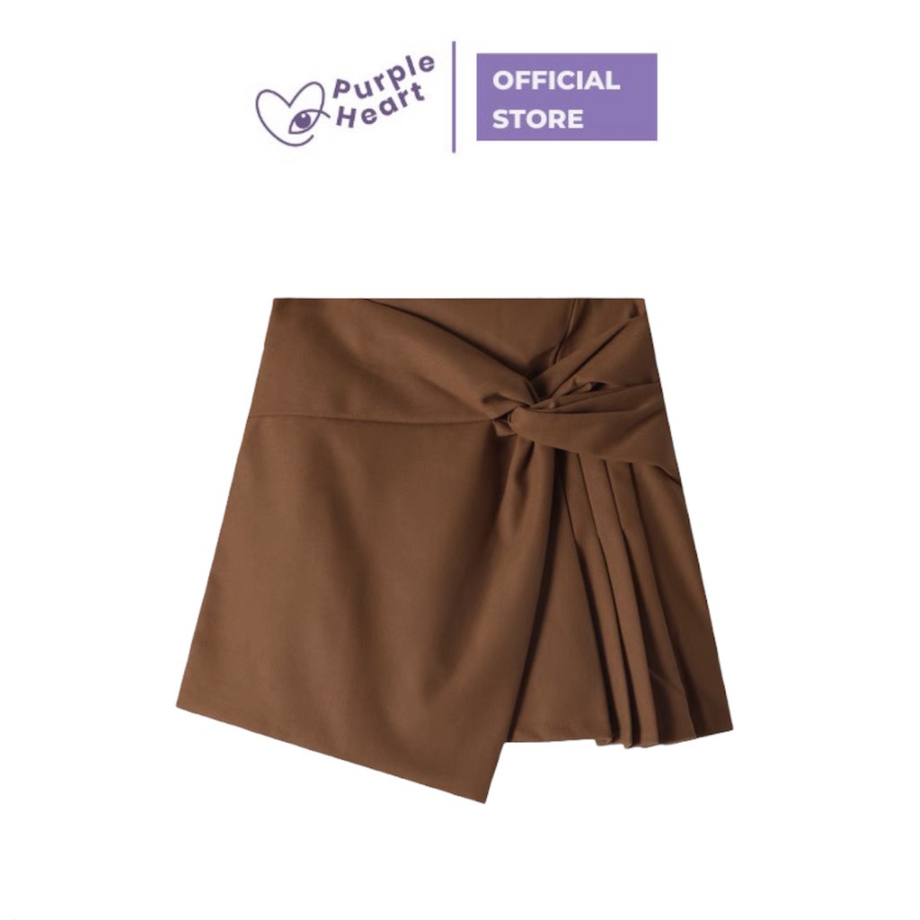 Twist Skirt - Váy ngắn dáng chữ A xoắn tà xếp li cho nữ Purple heart