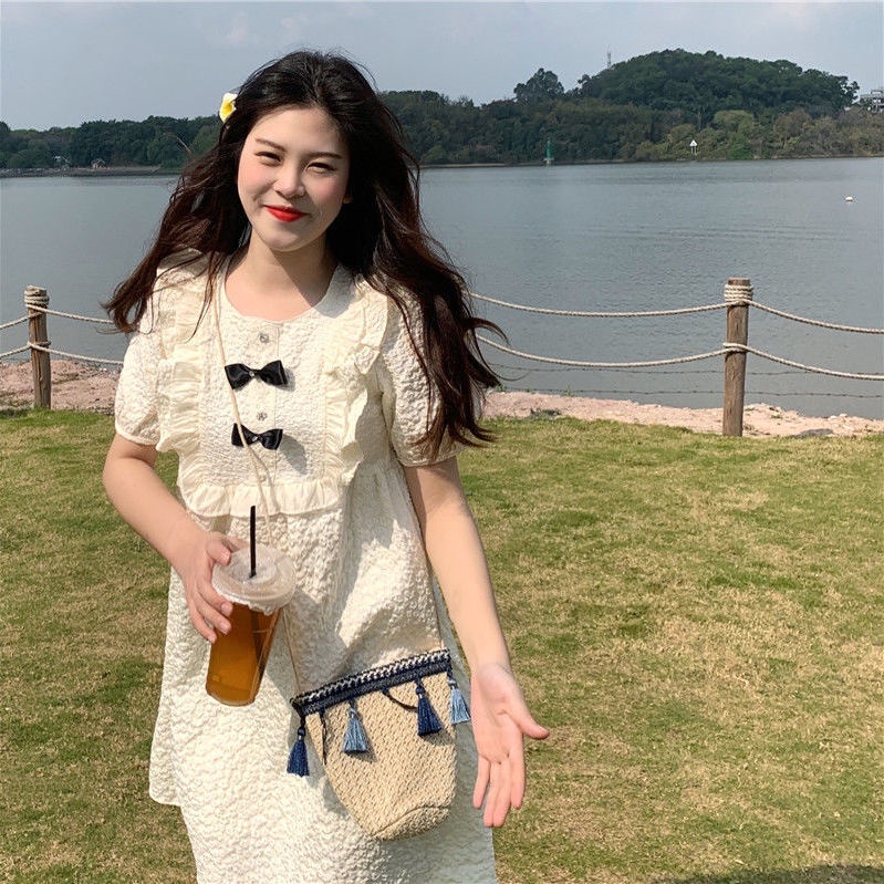 Váy babydoll đầm babydoll Đầm Tay Ngắn váy trắng dự tiệc váy xinh váy tiểu thư