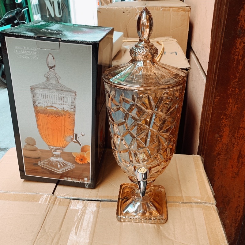 Bình Thuỷ Tinh 3 lít có vòi , Bình thuỷ tinh đựng nước 3 lít Huydecor