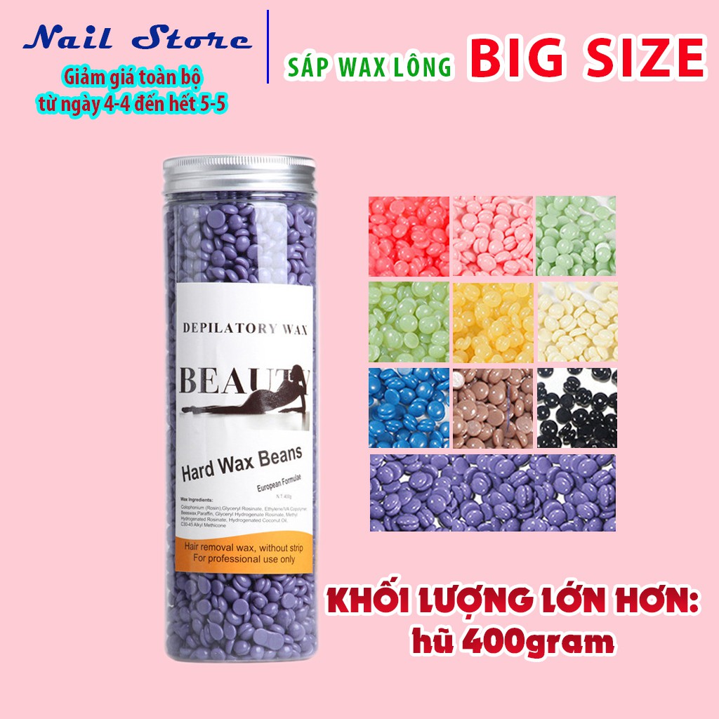 Sáp wax lông hard wax bean 400g dẻo mùi thơm khác nhau