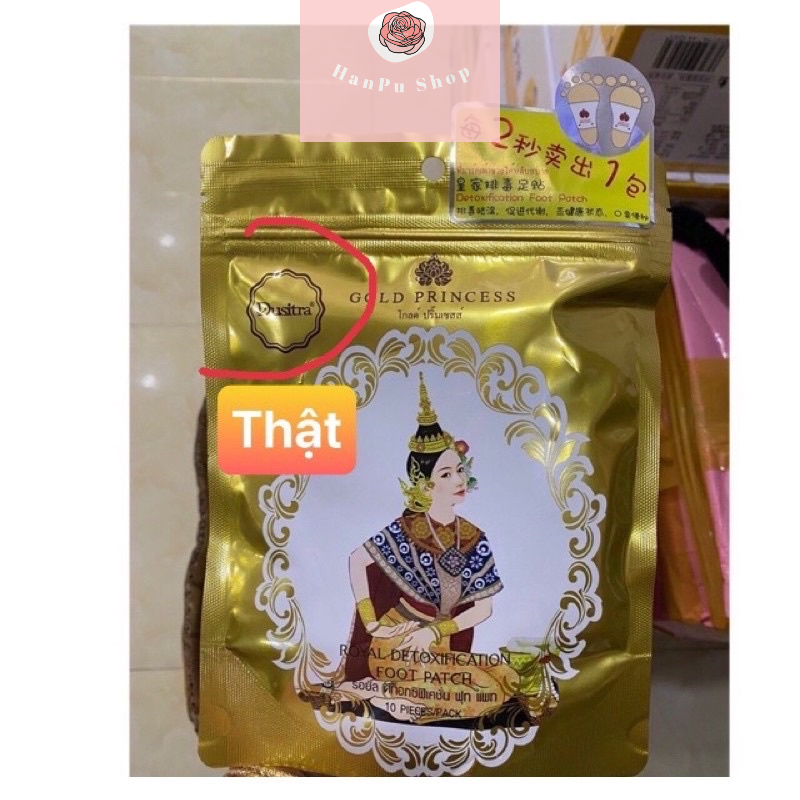 Miếng Dán Chân Thải Độc Bàn Chân Xịn Gold Princess Thái Lan(10 miếng)